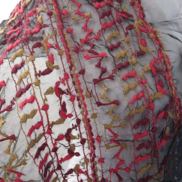 Geometric Design Black Pink Wine Tan Scarf Wrap - Picture 4 of 4